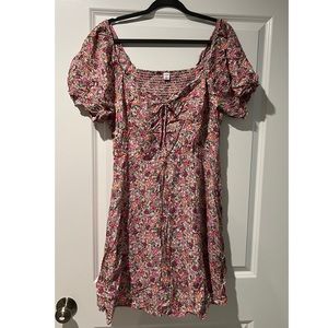 Fit and Flare Puff-Sleeve Floral-Print Mini Dress, Old Navy, XL